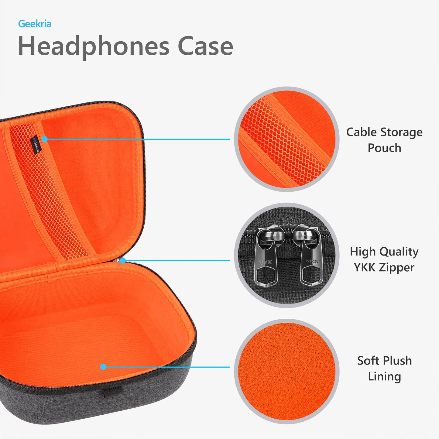Geekria Shield Headphones Case Compatible with Sennheiser HD400PRO/HD 560S/HD598/HD 599SE/HD280PRO/HD 600, Replacement Hard Shell Travel Carrying Bag