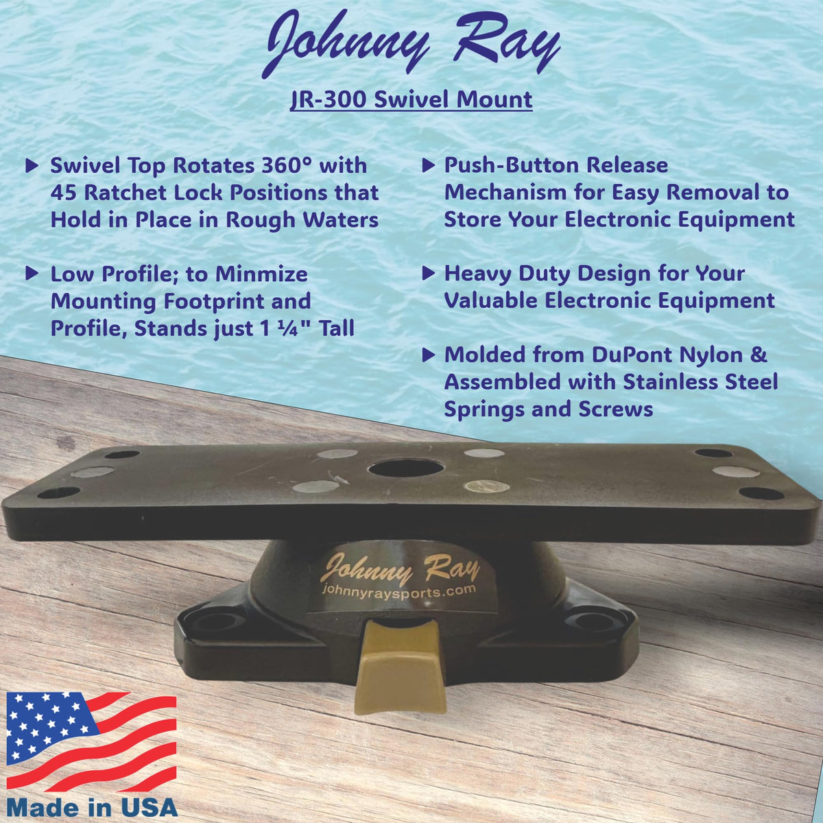 Johnny Ray JR-300 Fish Finder Mount and Depth Finder Mount