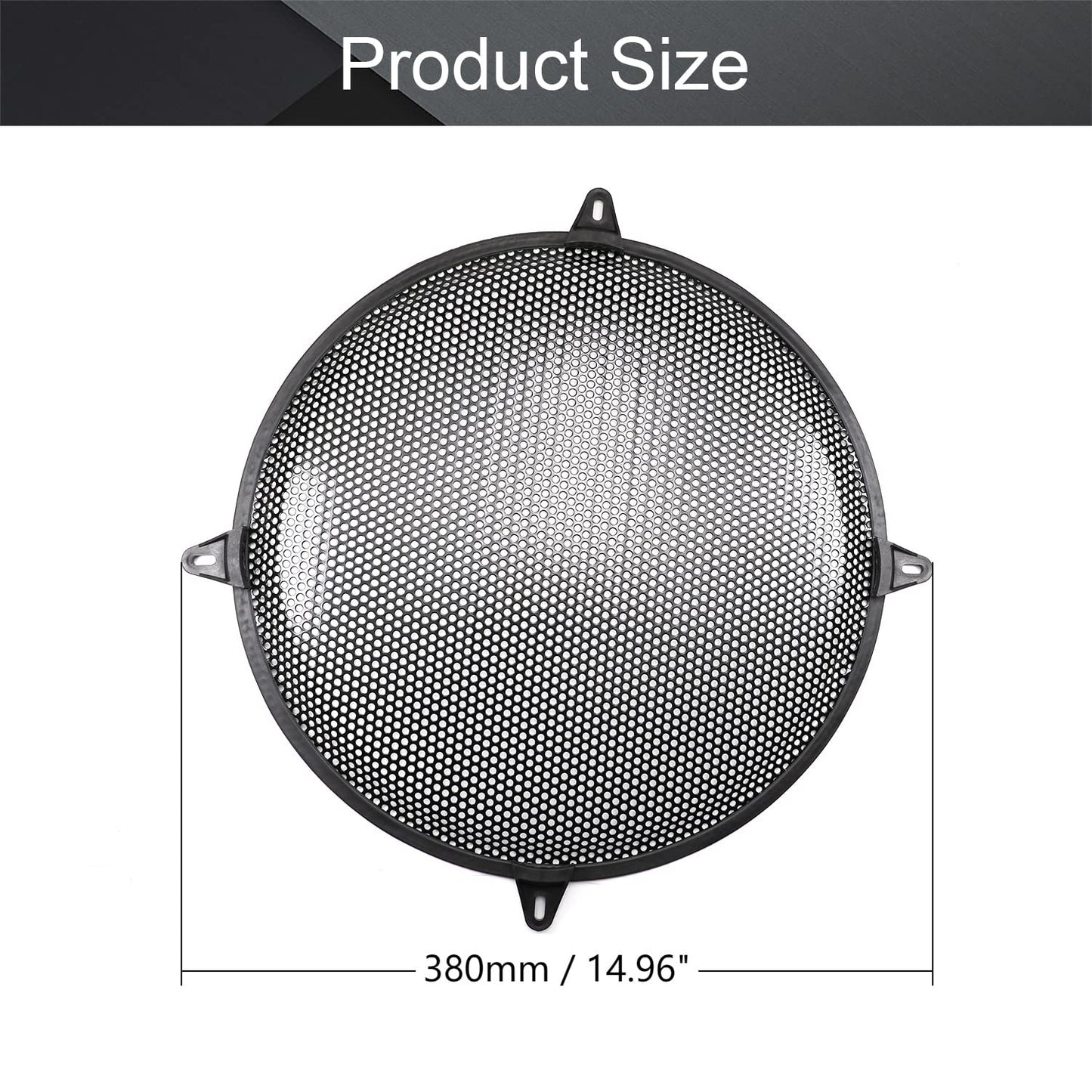 Fielect 2Pcs 15 inch Speaker Grill Cover Car Audio Speaker SubWoofer Grill Speaker Covers Waffle Grill Cover Guard Protector Grille Black