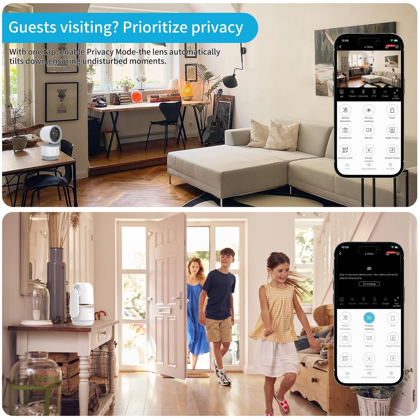 2K Pan/Tilt Security Camera, Smart WiFi Indoor Cameras for Home Security with AI Motion Detection, Dual-Band Wi-Fi (5G/4G) Camera with Phone App