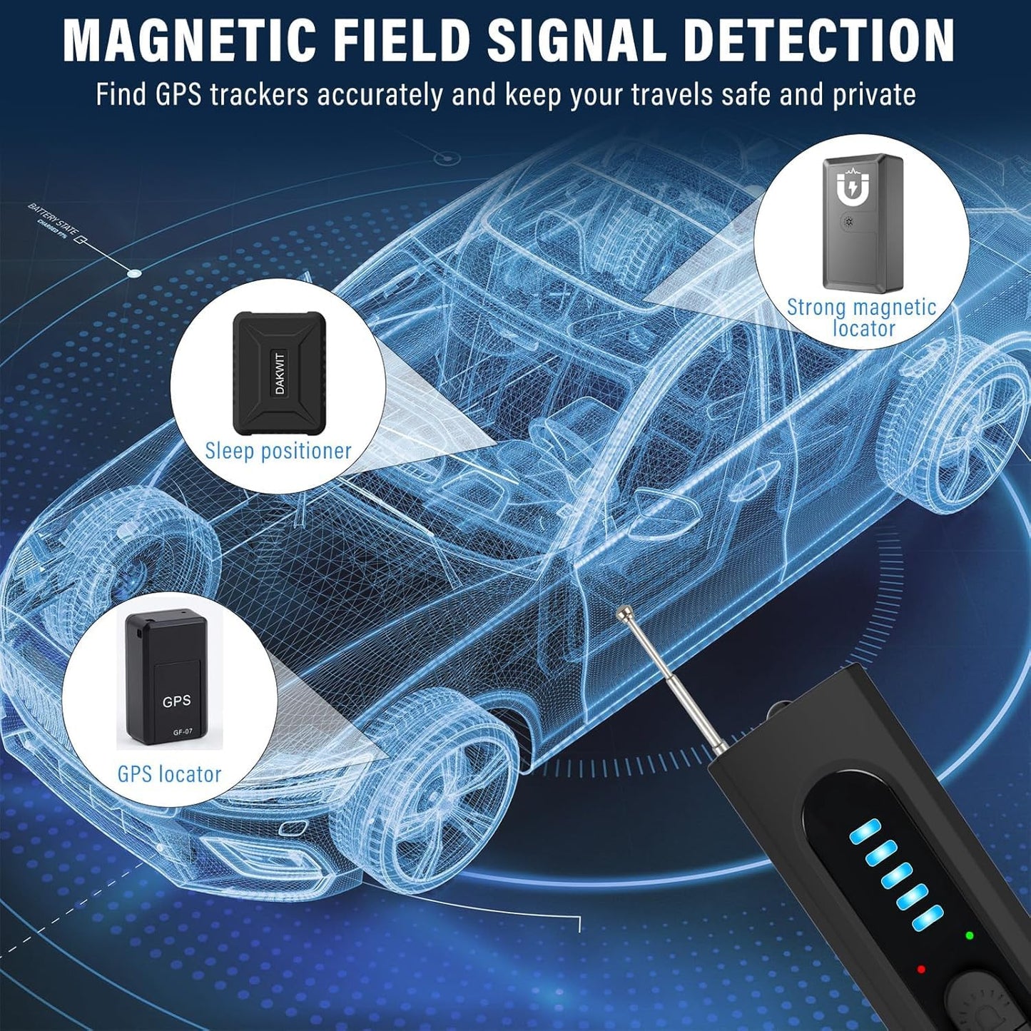 Hidden Camera Detectors, Anti Spy RF Signal Scanner, Bug Detector, 6 Levels Sensitivity 4 Modes, 36H Work, for Hotels, Home, Office, Protect Your