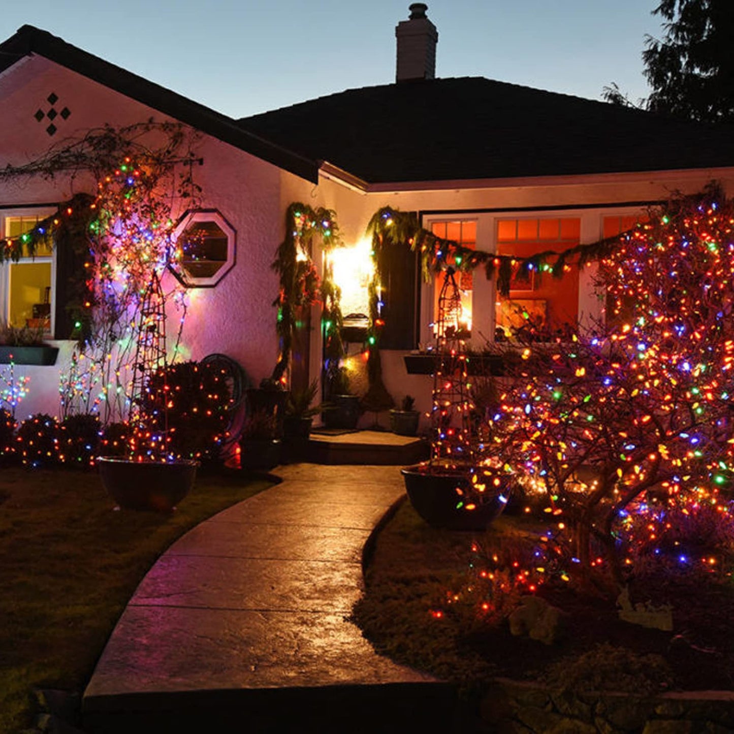 TW SHINE Battery Operated Christmas Lights, 2 Pack Total 100 LED 32FT Battery Operated String Lights with 8 Modes, Xmas Light for Outdoor Indoor