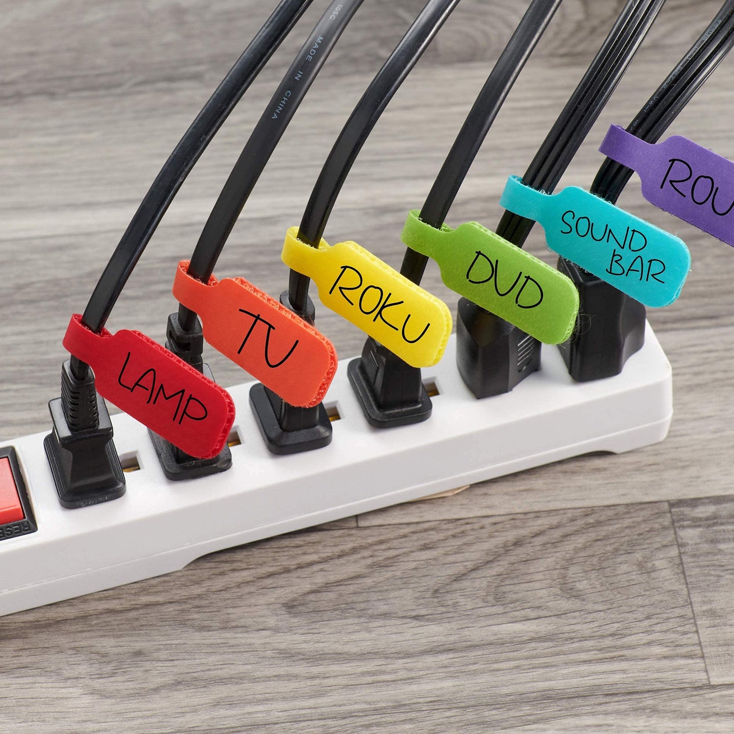 Wrap-It Storage Cable Management Value Pack - 40 Self-Gripping Cable Ties, 20 Cable Labels, 12ft Perforated Self-Gripping Roll - For Home, Office