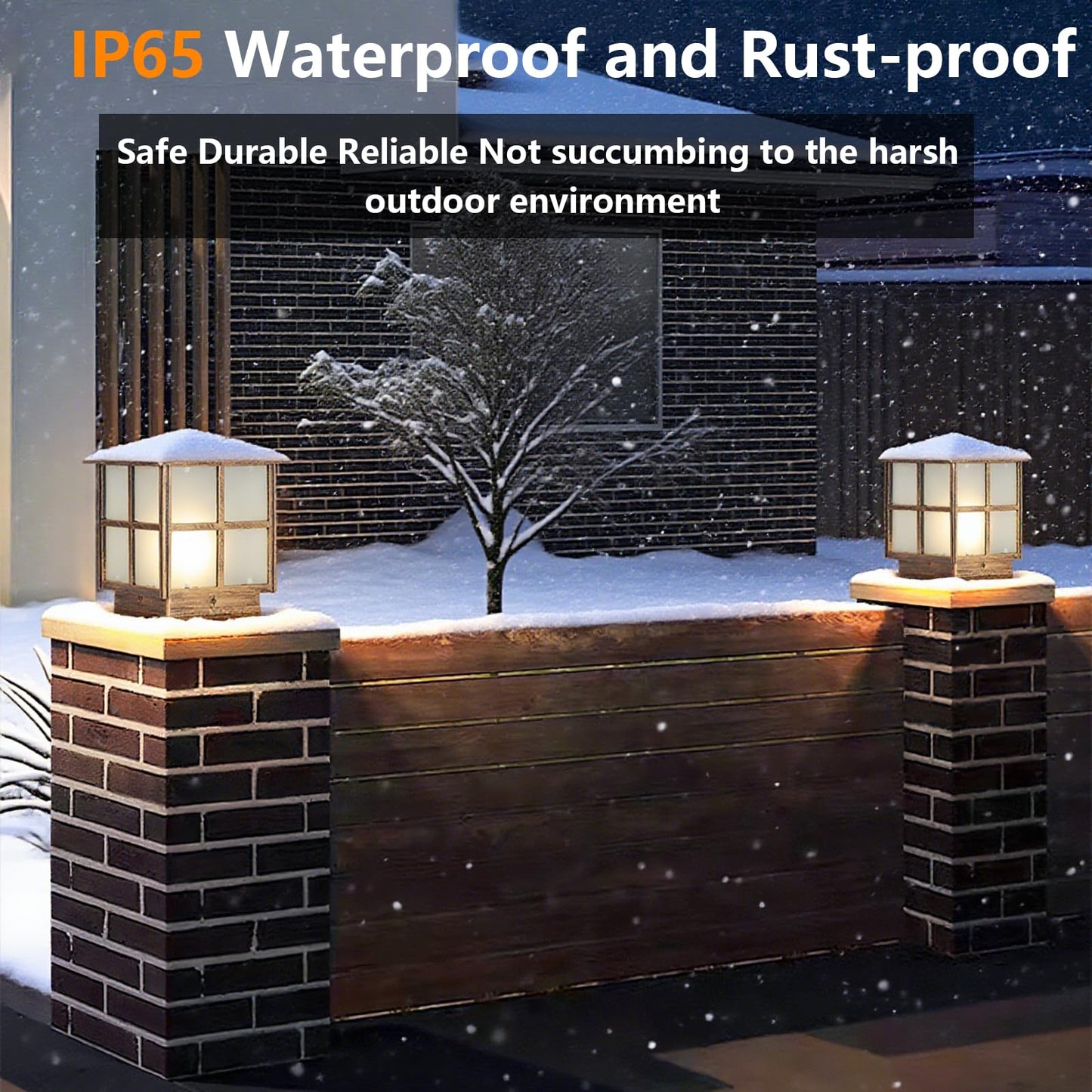 SLAWA Outdoor Post Lights Fixture, Modern Yard Entry Outdoor Column Lights with Aluminum Housing, Patio Pillar Lights Outdoor with Tempered Glass