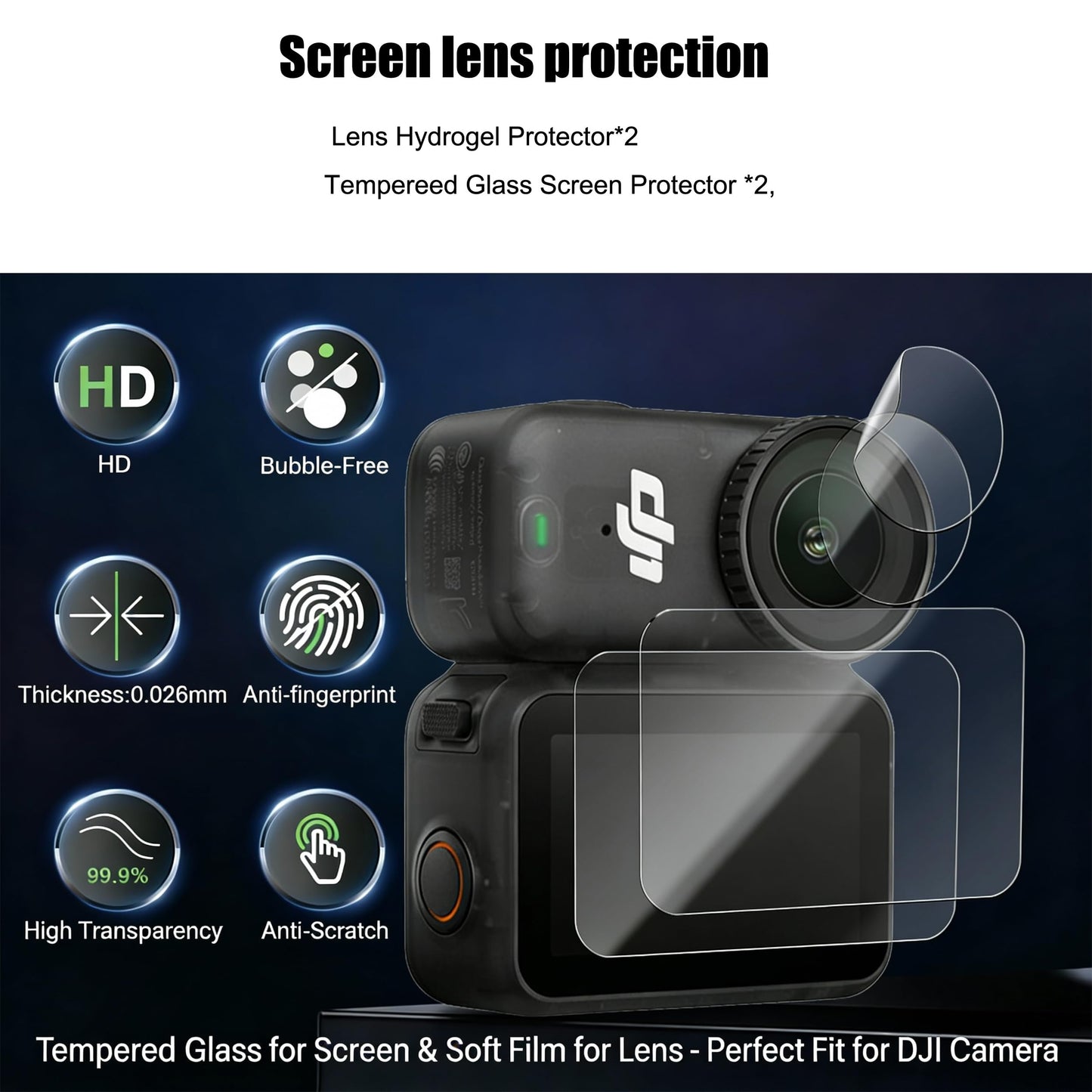 PellKing Ultimate Protection Kit for DJI Osmo Nano Camera - [3-in-1] Tempered Glass Screen/Lens Protector, Full Body Silicone Cover Case & Portable