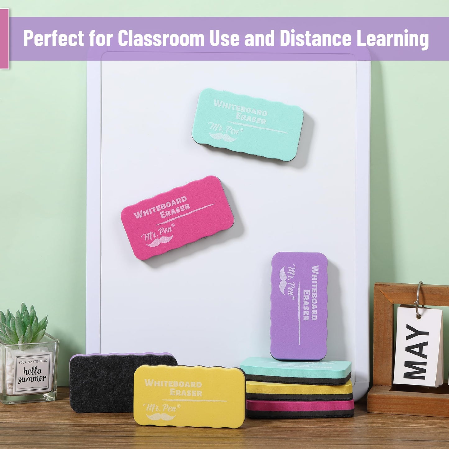 Mr. Pen- Magnetic Dry Erase Erasers, 4"x2.25", 8 Pack