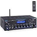 Pyle Wireless BT Stereo Amplifier - Multi Channel, 200 Watt Power, Home Audio Receiver System with FM Radio, BT, USB SD, AUX, RCA, Mic-in, BT and FM