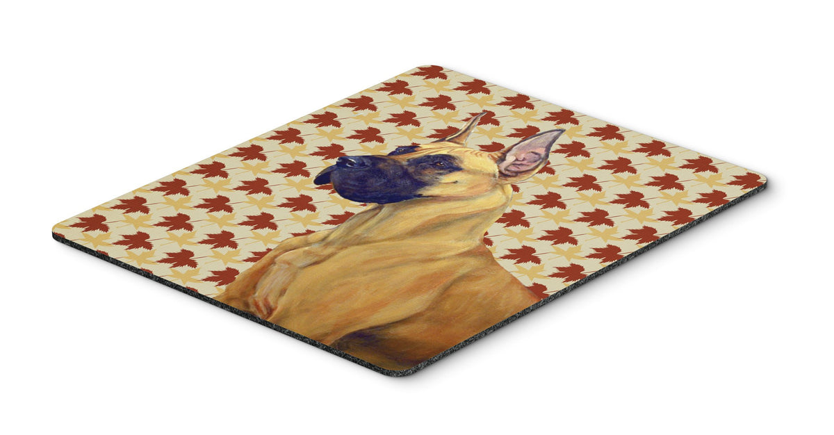 Caroline's Treasures LH9085MP Great Dane Fall Leaves Portrait Mouse Pad, Hot Pad or Trivet for Home Office Gaming Working Computers Laptop Mouse