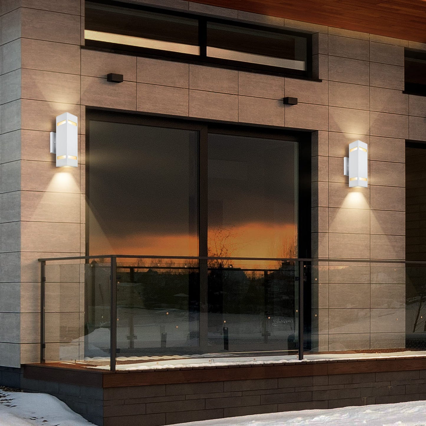 CnengSthy Aluminum Modern Outdoor Wall Lights, Exterior Up Down Lighting Square Cylinder Porch Wall Lantern for Entryway, Front Door, Hallway, Garden