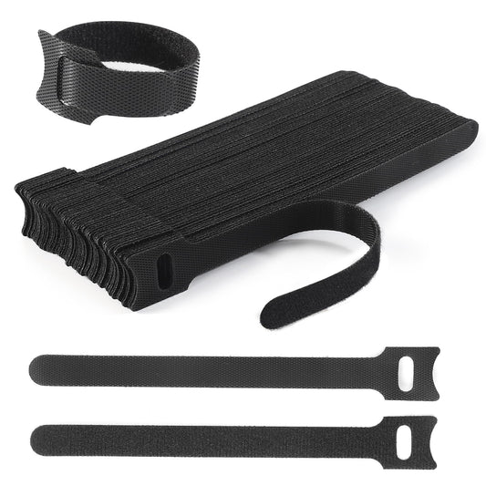 Nettbe Reusable Cable Ties, 60 PCS 8 Inches Adjustable Cord Straps Wire Organizer Cord Wrap and Hook Loop Cable Management