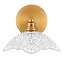 JSDKIUT Bathroom Vanity Light, 9.05 Inch Single Light Brushed Antique Brass Wall Sconce, Vintage E12 Bathroom Light for Mirror, Euro Classic Lighting
