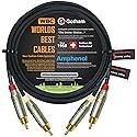 15 Foot RCA Cable Pair - Gotham GAC-4/1 (Black) Star-Quad Audio Interconnect Cable with Amphenol ACPR Die-Cast, Gold Plated RCA Connectors