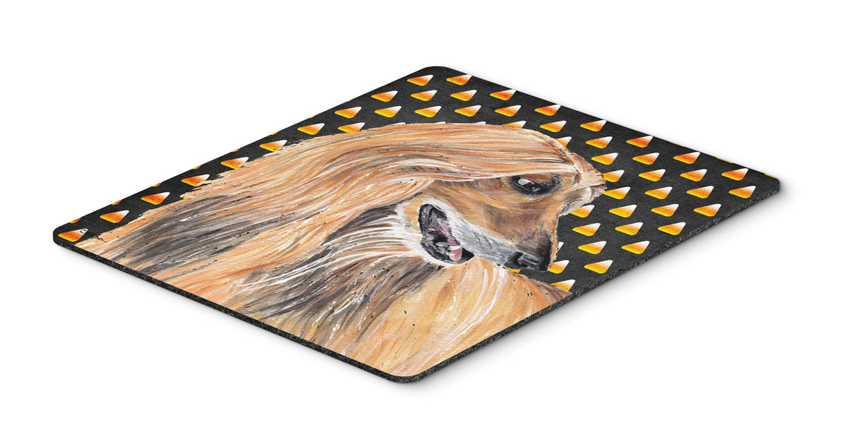 Caroline's Treasures SC9505MP Afghan Hound Candy Corn Halloween Mouse Pad, Hot Pad or Trivet for Home Office Gaming Working Computers Laptop Mouse