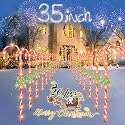 35" Candy Cane Lights - 20 Pack 8 Modes, 30V LED Candy Cane Lights Christmas Decor, Outdoor Christmas Decorations for Yard, Lawn, Garden and Pathway