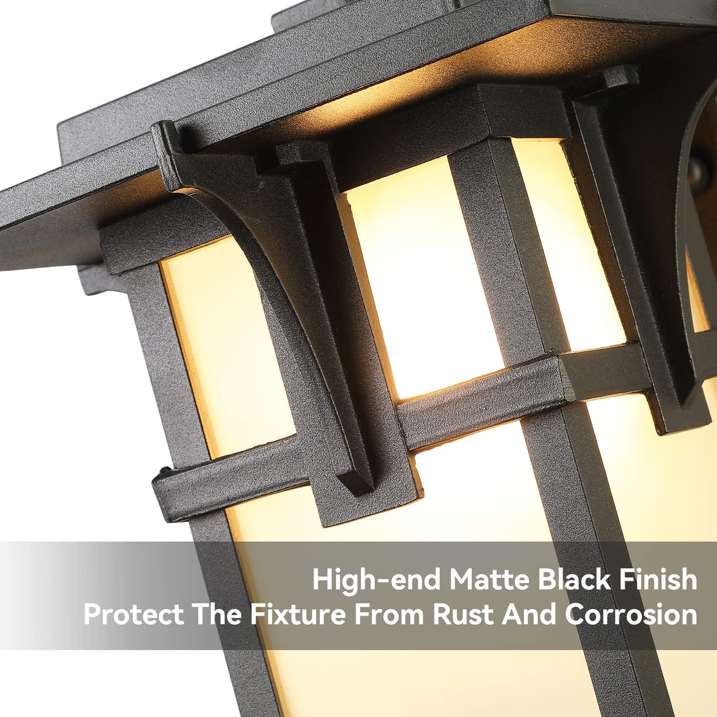 EERU Porch Lights Wall Mount Outdoor Wall Lantern Waterproof Aluminum with Frosted Glass Exterior Light Fixtures Modern Classic Outdoor Wall Lights