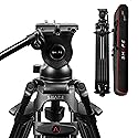 Shape Aluminum Professional Tripod for Camera - Heavy-Duty Tripod with Fluid Head, Mid-Level Spreader, Telescopic Handle & Bag - 22 lb Load Capacity