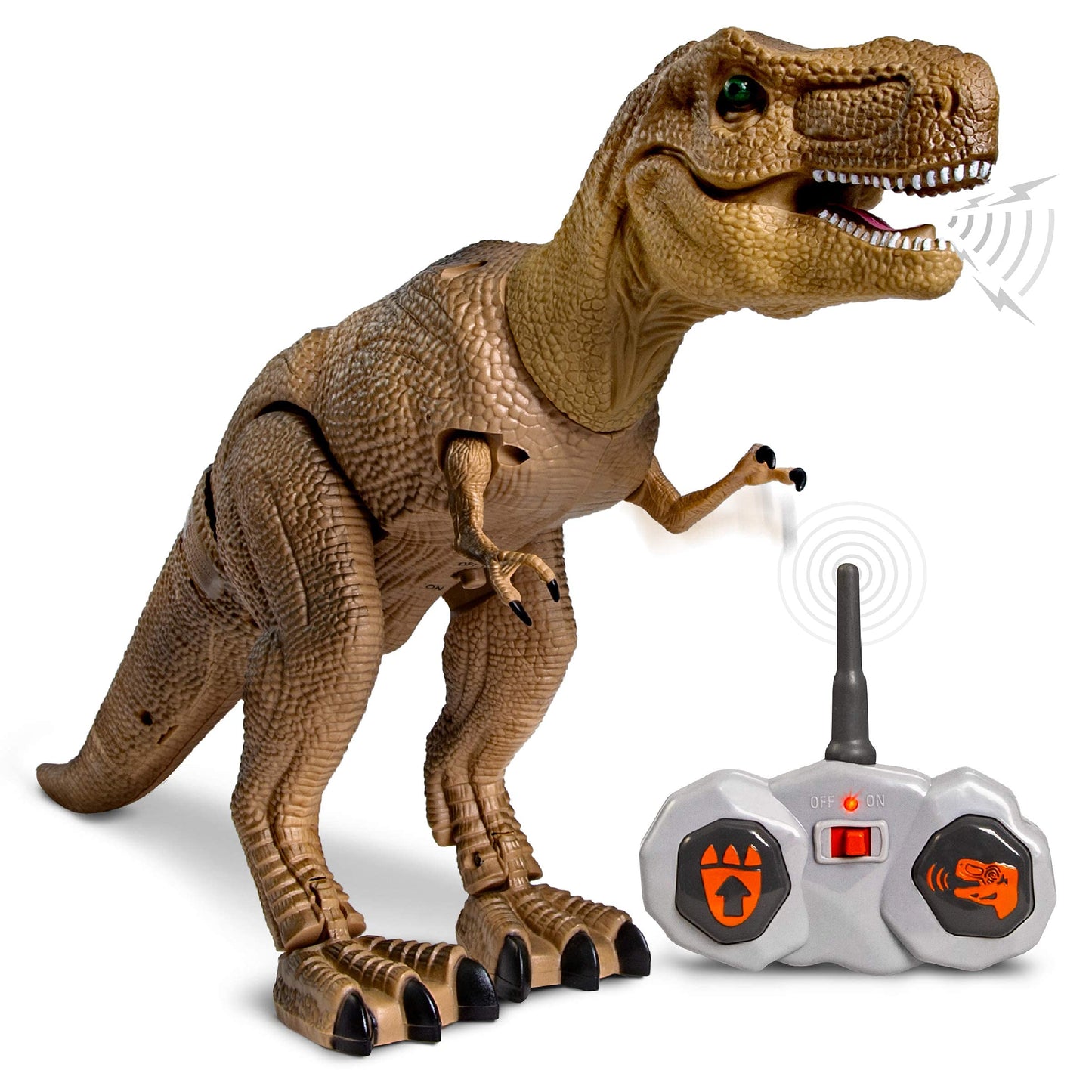 Discovery™ Remote Control T-Rex Dinosaur - Realistic Jurassic RC Action Figure with Walking Legs, Roaring Sounds, Chomping Mouth| Dinosaur Toys…