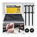 Aymier 60Pcs Upgraded Double-Side Teeth Self-Locking Nylon Universal Cable Tie Buckle, T Rivet Zipties Ties Holders Kit for Car Fender Trunk Bumper