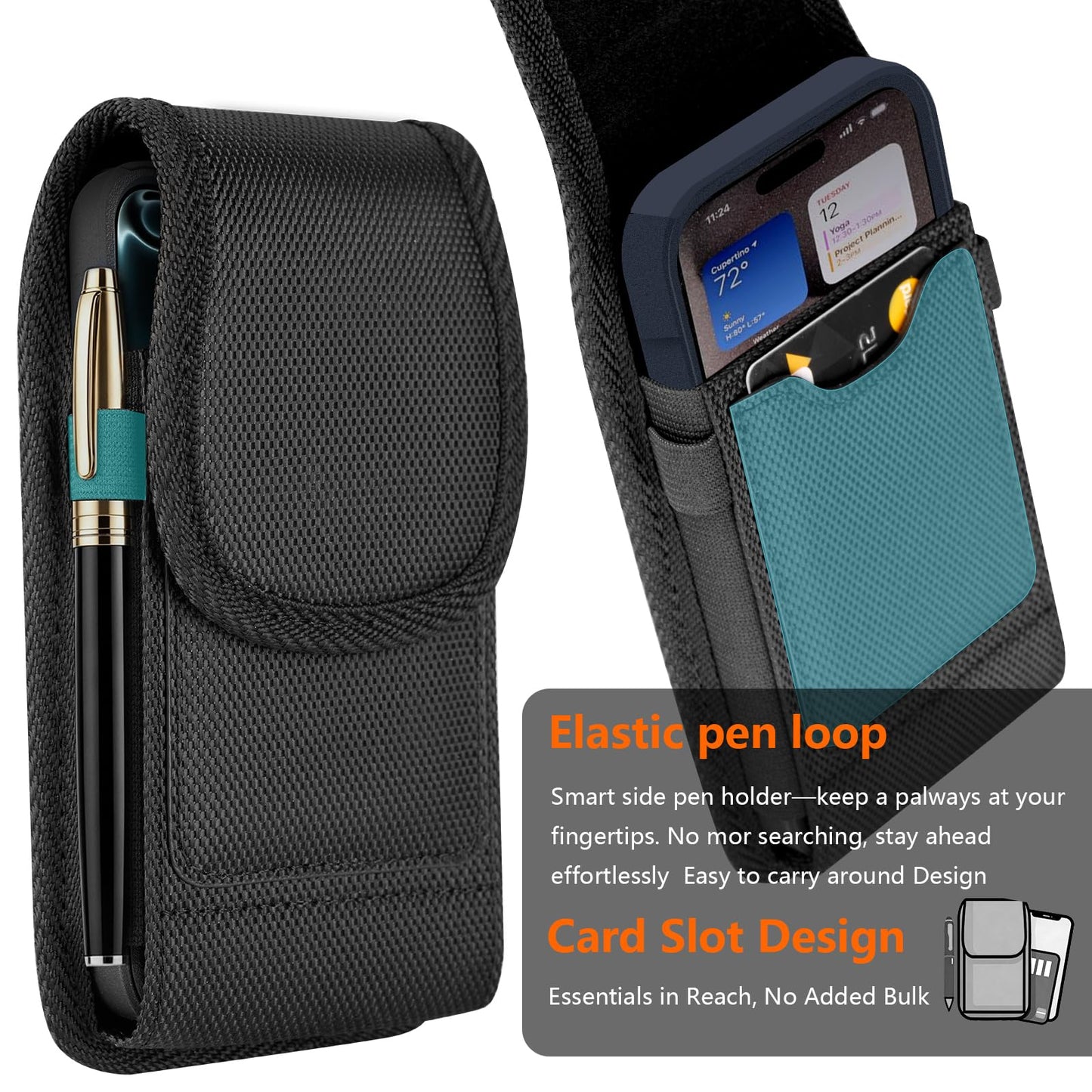 NUVAVO Magnetic Cell Phone Holster with Belt Clip for iPhone Samsung Galaxy