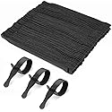 Starument Hook and Loop Cable Ties (8 x 1/2 inch, 100-pack), Premium Industrial Grade and Reusable Fastening Cord Straps for Home, Office