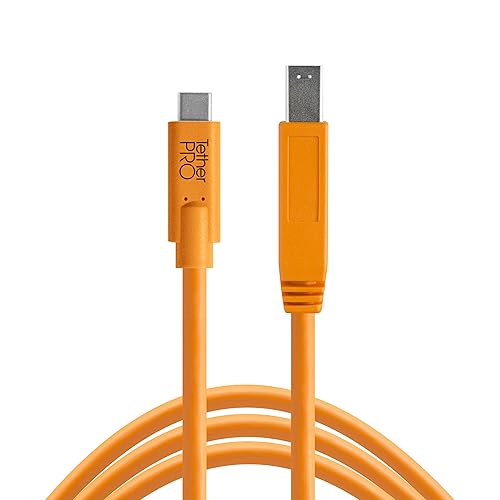 Tether Tools TetherPro USB-C to 3.0 Male B Cable (15-Feet/Orange)
