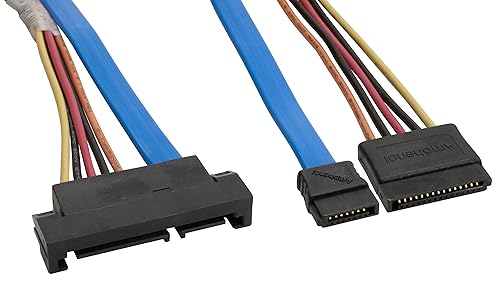 Amphenol CS-SATDRIVEX2-001 Serial ATA SATA Drive Connector Extension Cable, 1 m, 3.3', Blue
