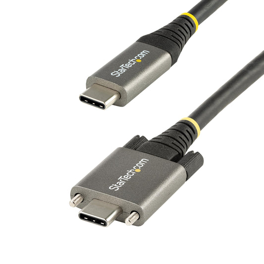 StarTech 3.3ft/1m Side Screw Locking USB-C Cable, USB 10Gbps, 100W PD