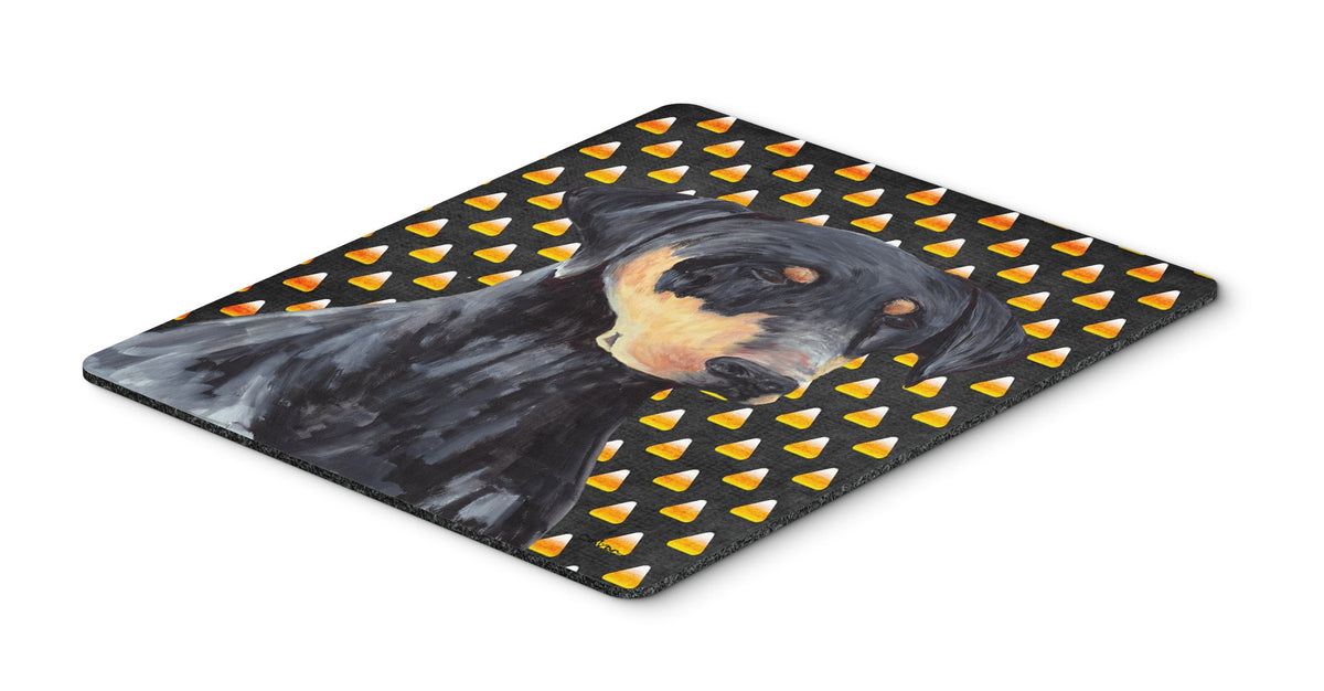 Caroline's Treasures SC9148MP "Doberman Natural Ears Candy Corn Halloween Portrait Mouse Pad, Hot Pad or Trivet" for Home Office Gaming Working