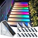 Ellasay Stair Lights Outdoor 16 Pack,10 Color Modes Solar Step Lights for Outside, Waterproof IP65 Solar Lights for Garden Stair,Patio,Deck,Yard,Front