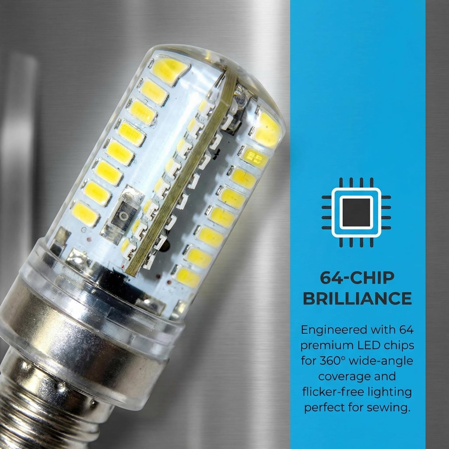 Delyle E12 LED Bulb, 3W?110V LED Light Bulbs Cool White Compatible with Brother LS-2125, LS-2125b, LS-2125i, LS-2129, LS-2130, LS-2150, LS-2160 Sewing