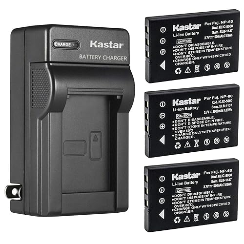 Kastar 3-Pack Battery and AC Wall Charger Replacement for Panasonic CGA-S301 CGA-S302A VW-VBA10 VW-VBA20 VW-VBA21 CA-PD8D, Panasonic SV-AS3A SV-AV10
