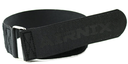 AIRNIX 4pc 22" x 1.5" (19" useable) Hook and Loop Nylon Cinch Straps, Reusable Fastening, Securing, Cable Straps, Metal Buckle, Black
