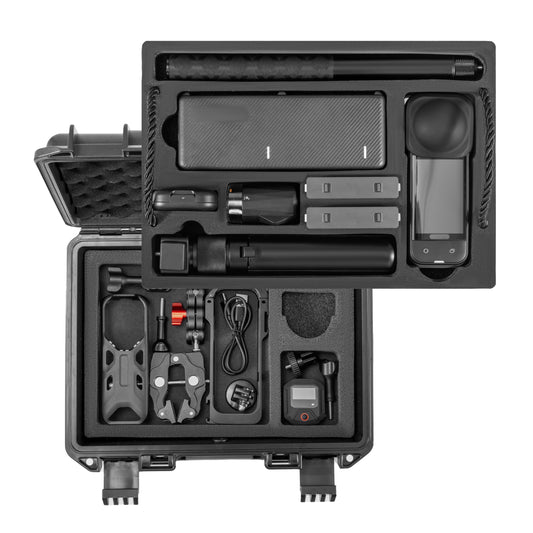 STARTRC VCR Hard Case for Insta360 X5 Bundle Double Layers Large Capacity Organizer IP67 Travel Hard Carrying Case for Insta 360 X5 114cm Invisible