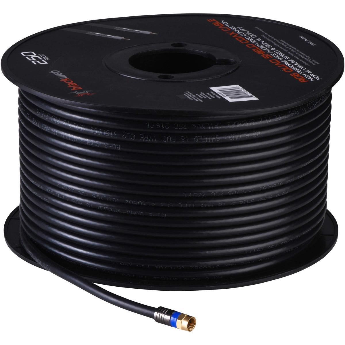 PDTXCLS Blackweb BWA18AV023 Rg6 Quad Shield Coaxial Cable, 250'