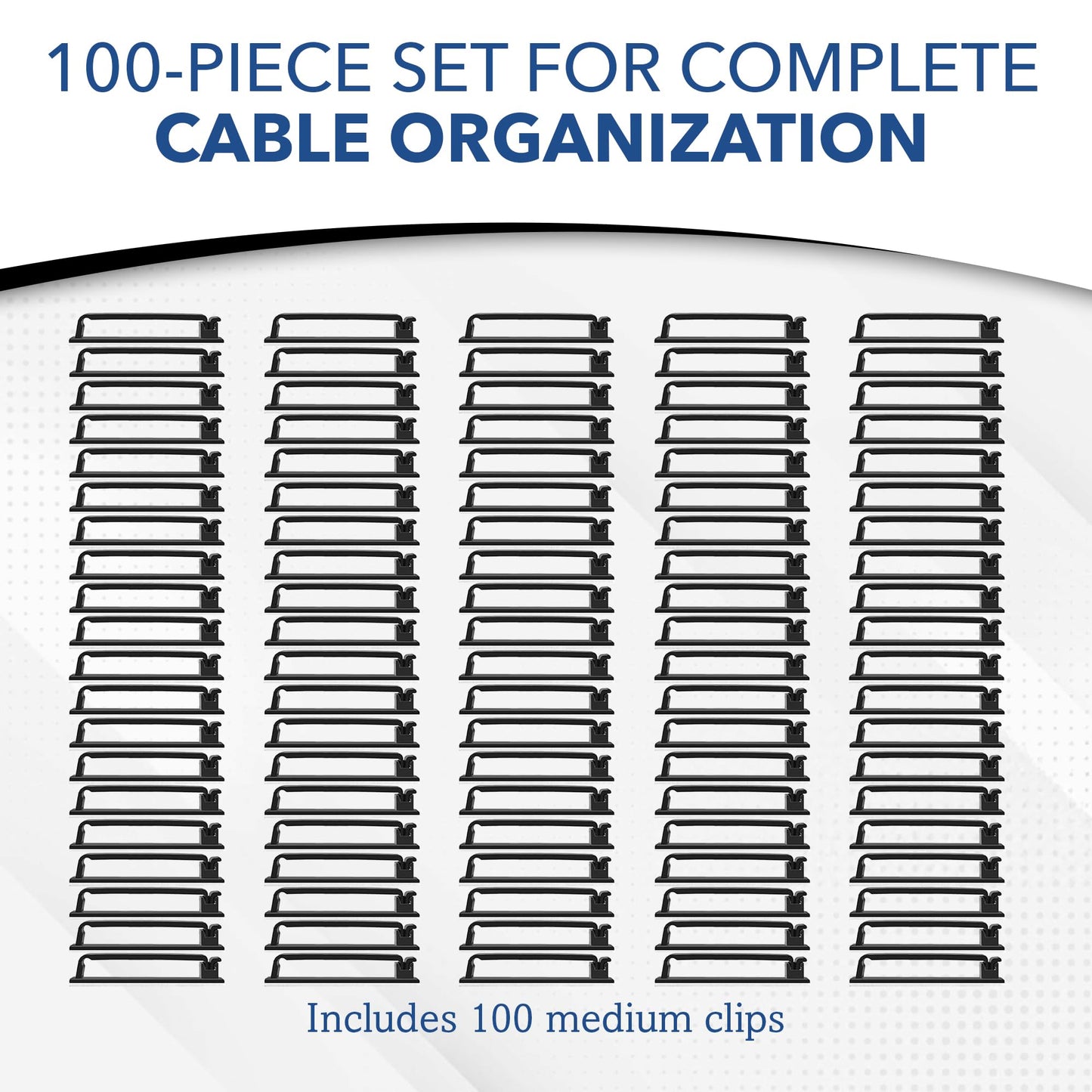 100 PCS Self Adhesive Cable Clips, Wire Organizer, Cable Management, Cord Organizer for Desk, Wall, PC, Car, Home, Office, USB, Ethernet, Power Cords