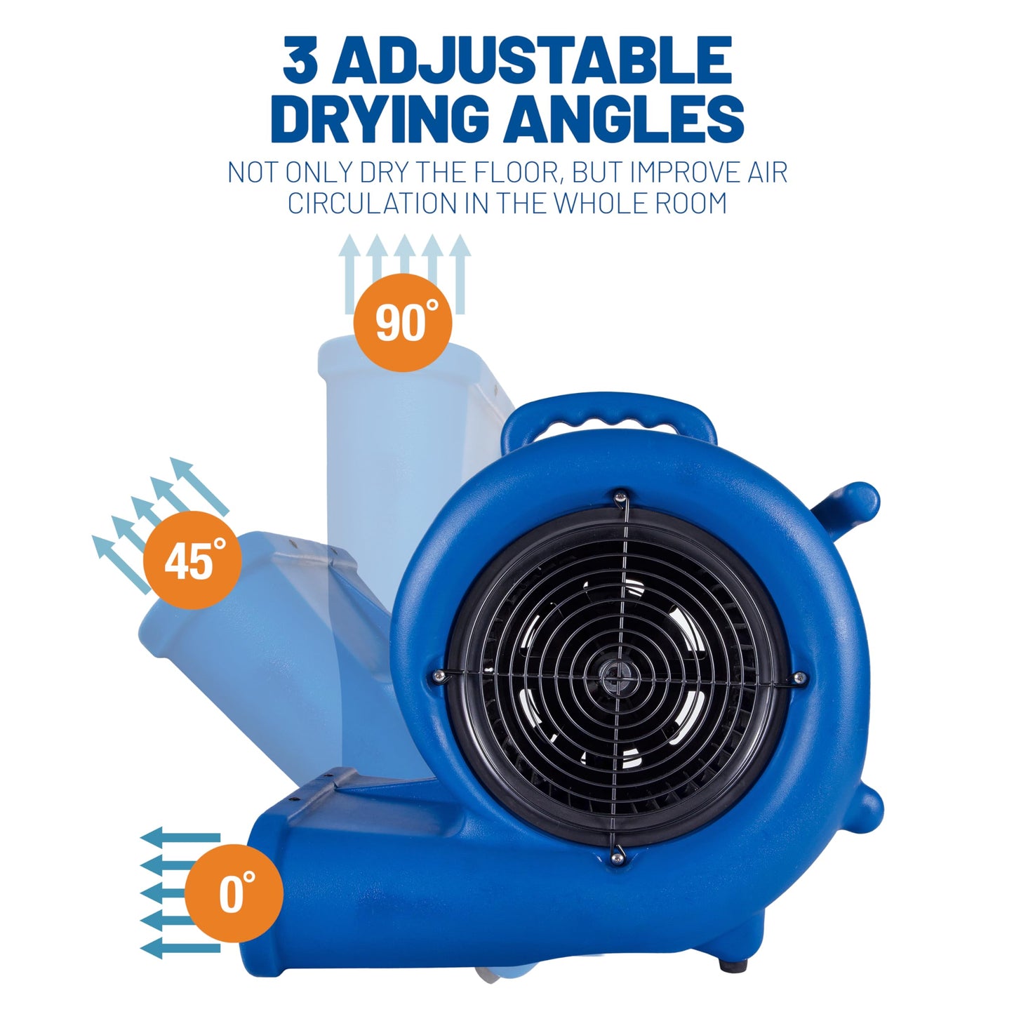 BlueDri Max Storm 35 1/3 HP 2900 CFM Air Mover Blower Floor Fan for Industrial Water Damage Flood Restoration Carpet and Floor Drying Blower Fan