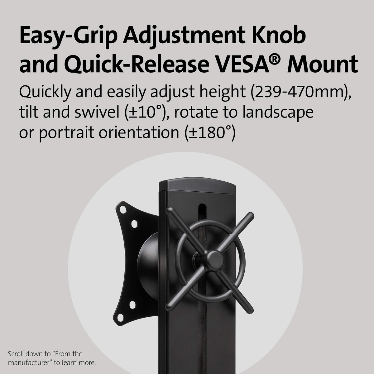 Kensington Single Monitor Desk Mount, C-clamp Vesa Stand Fits up to 32 inch Ultrawide Samsung LG , Low Profile Vertical Mount, Height Adjustable Free