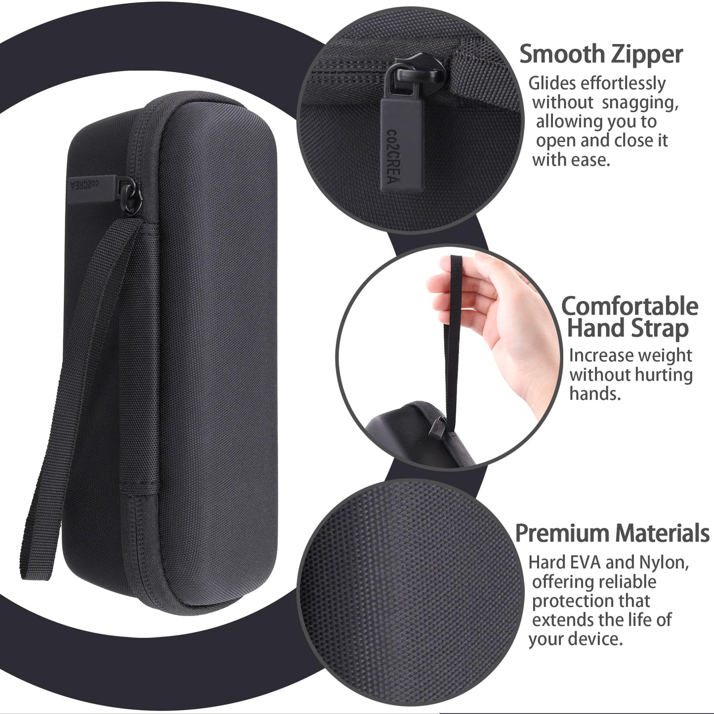 co2CREA Hard Case Compatible with Anker SoundCore/SoundCore 2 / Motion B Portable Outdoor Sports Bluetooth Speaker (Black)