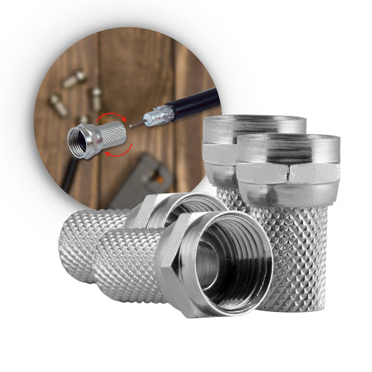 UltraPro RG6 F-Type Twist-On Coaxial Connector, Replace Connectors or Assemble Custom Cables, No Tools Required, 85182 (Pack of 16)