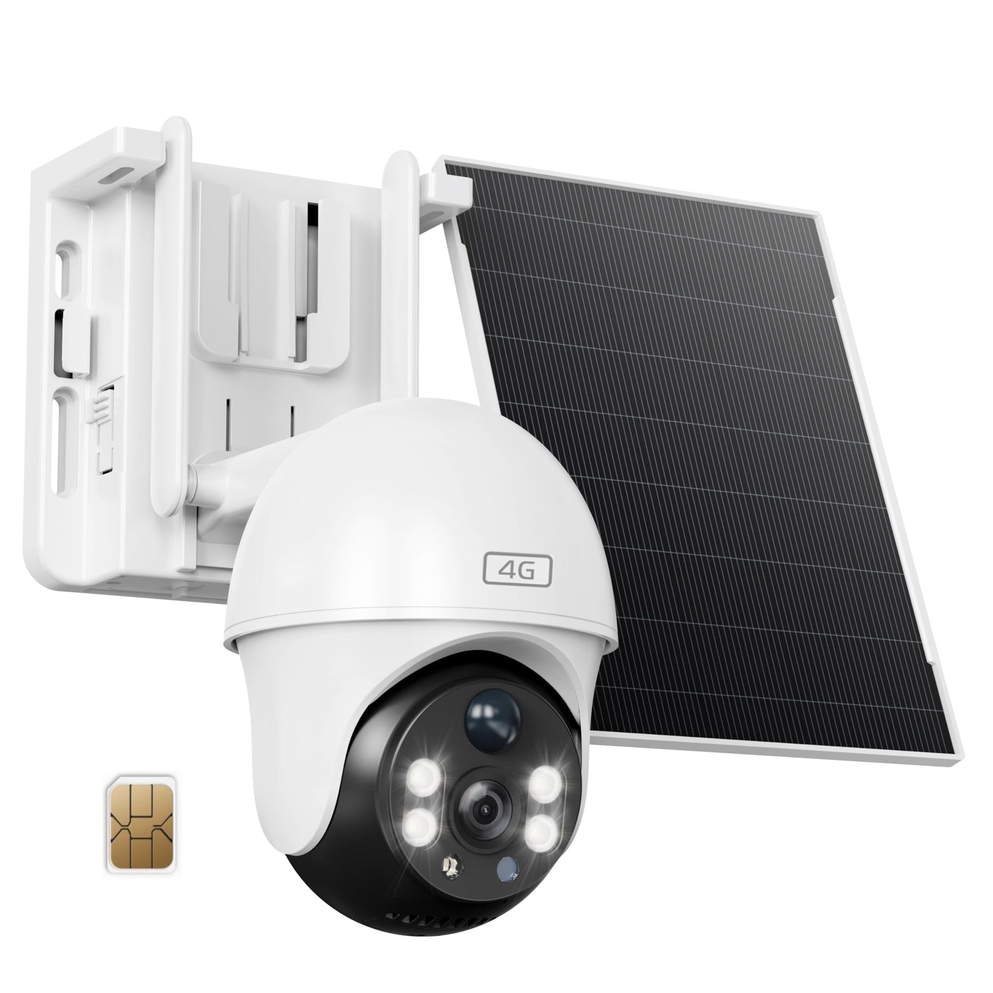bizv 4G LTE Cellular Security Camera Wireless Outdoor,4MP Solar Powered No WiFi Security Camera, Color Night Vision, Smart Detection,Two Way