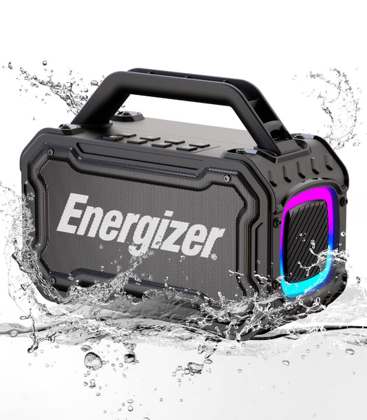 Energizer 100W Portable Wireless Bluetooth Speaker Bass Boost 24-Hour Playtime IPX6 Waterproof Outdoor Ready LED Light Show TWS Pairing|Perfect