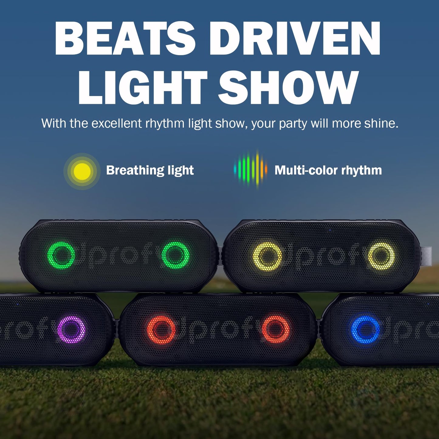 Dprofy New Play 2 Rounds, Magnetic Bluetooth Golf Speaker, Stereo Sound Portable Pro Wireless Waterproof Speaker with Rich Bass, Golf Accessories Golf