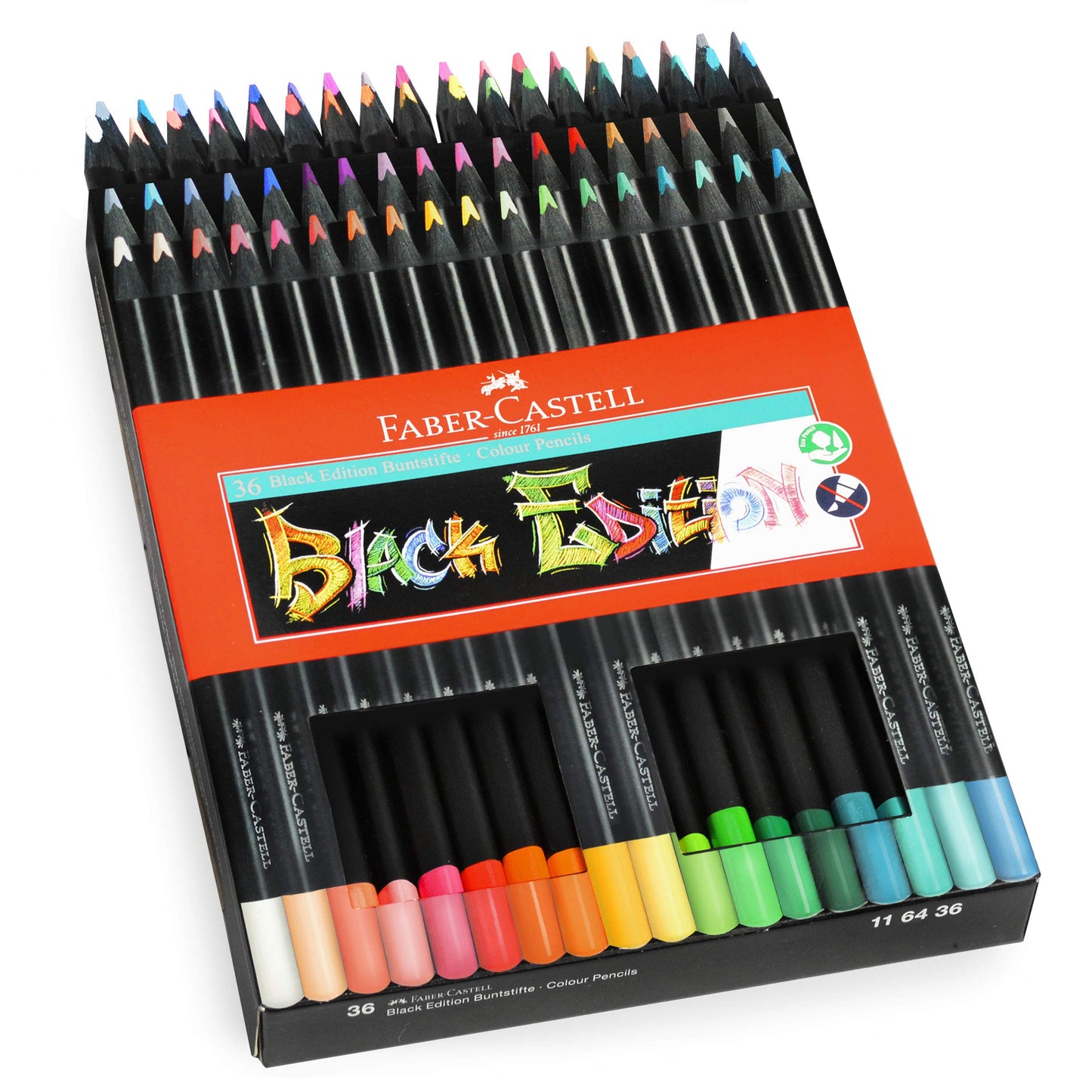Faber-Castell Black Edition Colored Pencils, 36 Count, Neon & Pastel