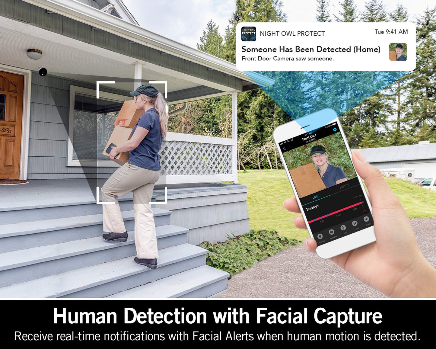Night Owl AC Powered 1080p HD Wi-Fi IP Indoor/Outdoor Camera with 100 ft. of Night Vision, 2-Way Audio, Built-in Spotlight, Wide Viewing Angle
