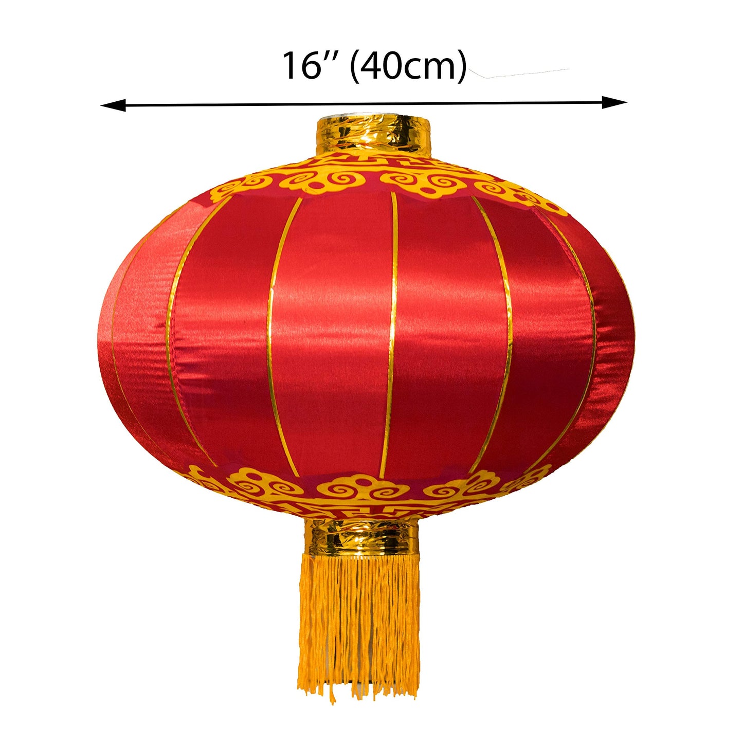 Large Chinese Lantern, Red Traditional Hanging Lamp Shade China New Year Spring Festival Decoration Cloth Lighting (16'')