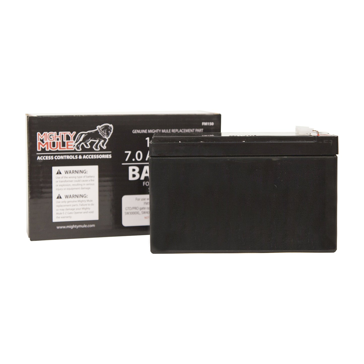 Mighty Mule 12-Volt Battery for Mighty Mule Automatic Gate Openers (FM150) , Black