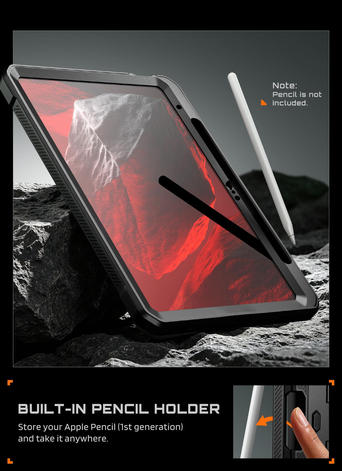 SUPCASE for iPad 11th Gen A16 11" 2025 Case with Screen Protector, Black