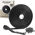 Trilancer 0.8''x 32Ft Reusable Cable Ties, Adjustable Hook and Loop Straps with 50 Buckles, Cut to Length, Ideal for Wire Management, Cord Organizer