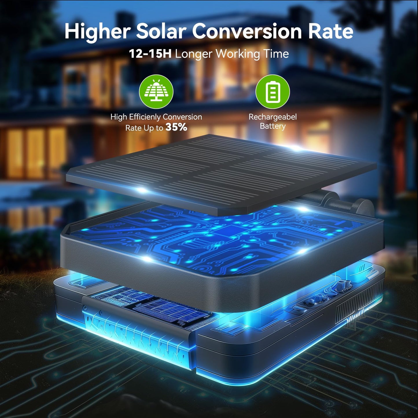 KOOPER Solar Lights Outdoor Garden Decor - Upgraded 3 Pack Solar Garden Lights with 9 Bigger Sunflower Lights, Solar Flowers Outdoor Waterproof