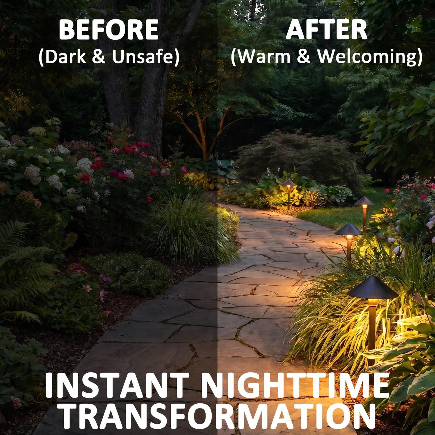 LL LIGHTING LIVING 12V Low Voltage Pathway Lights 1W 60LM LED G4 Replaceable Bulb Outdoor Landscape Lights 2PK 3100K Warm White Aluminum Path Lights